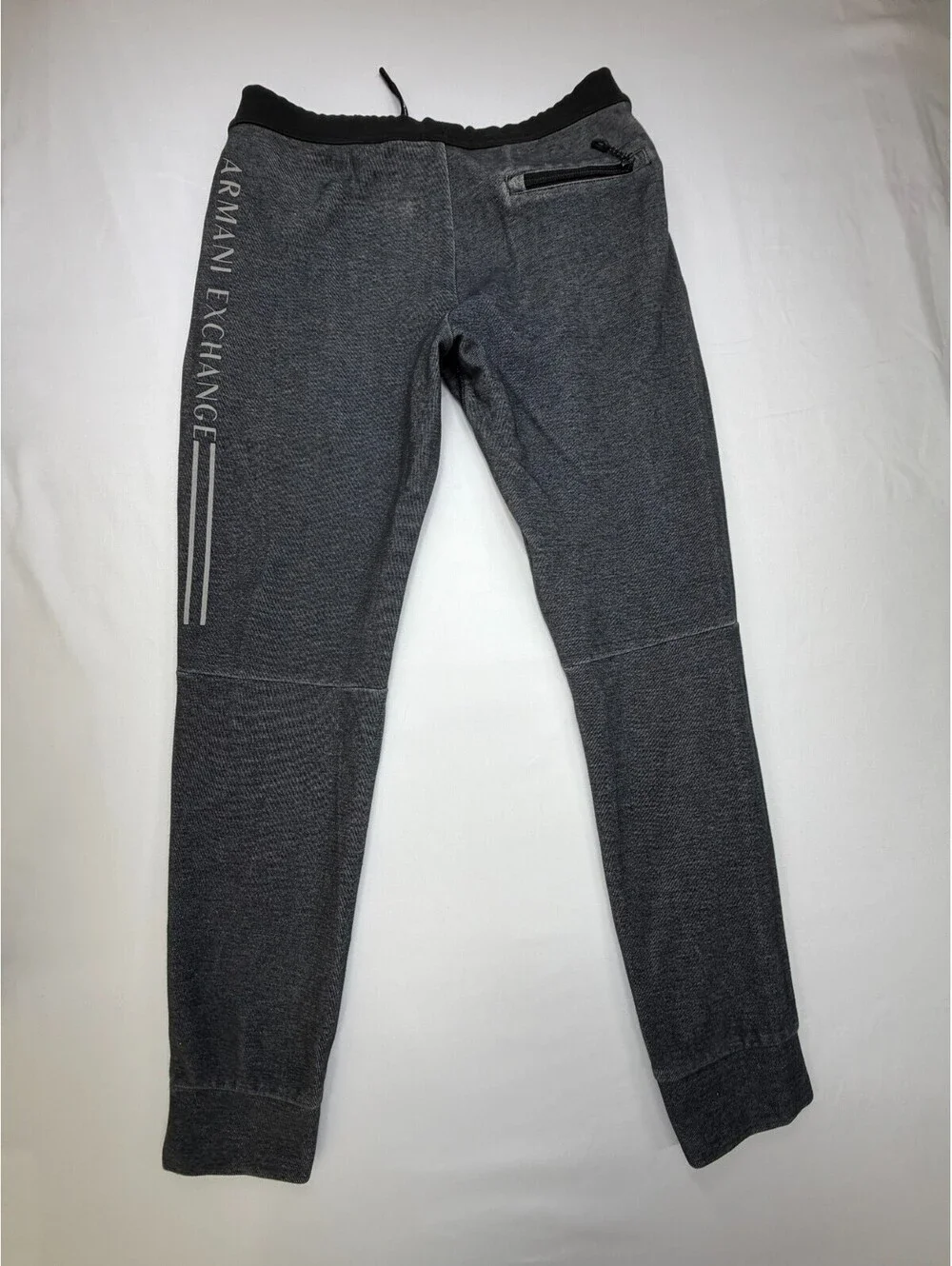 Armani Exchange Men's Sweatpants Drawstring Zip Pocket Solid Size S Gray